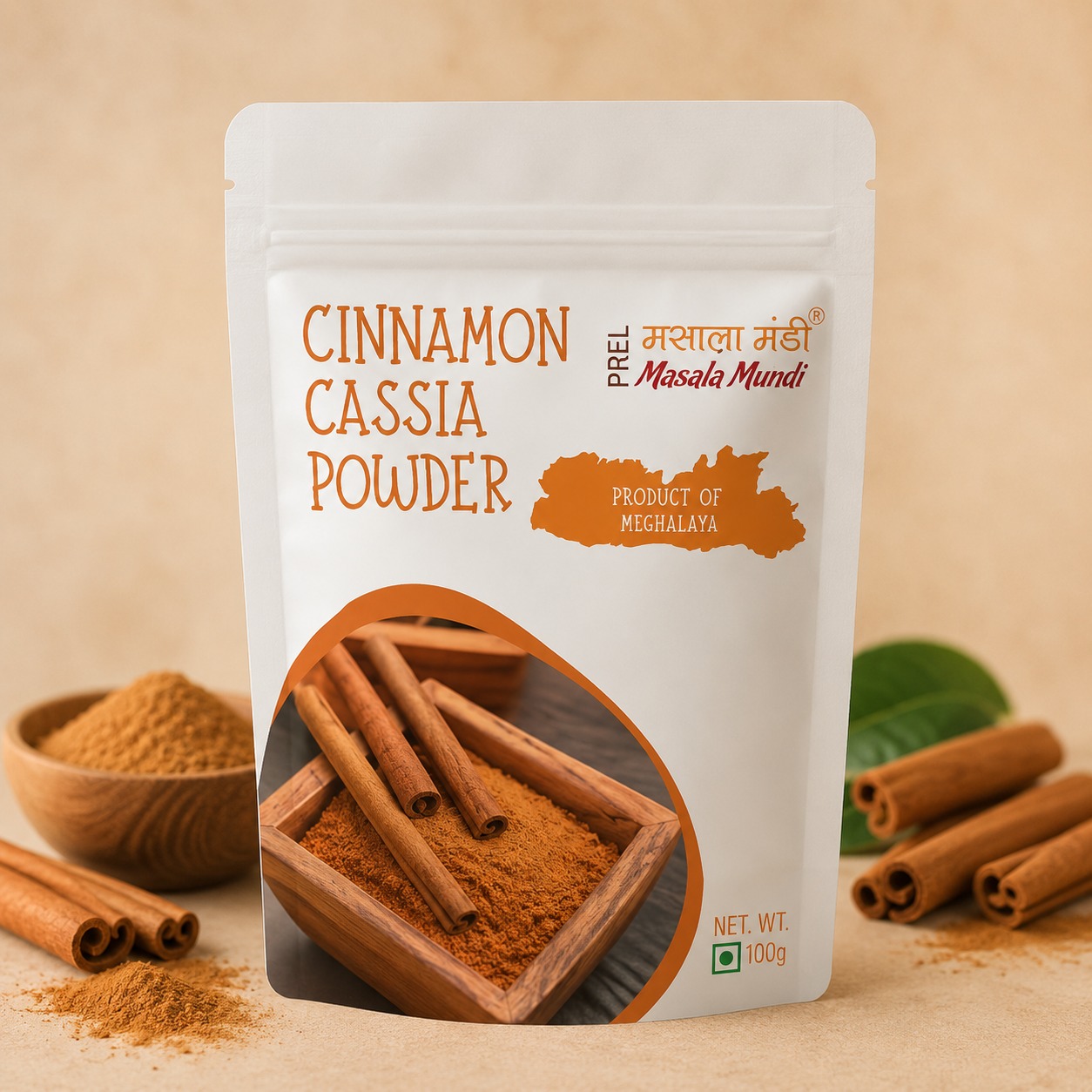 Masala Mundi Cinnamon Cassia Powder |  Product of Meghalaya | 100% Pure &  Natural | Freshly Ground | 100g