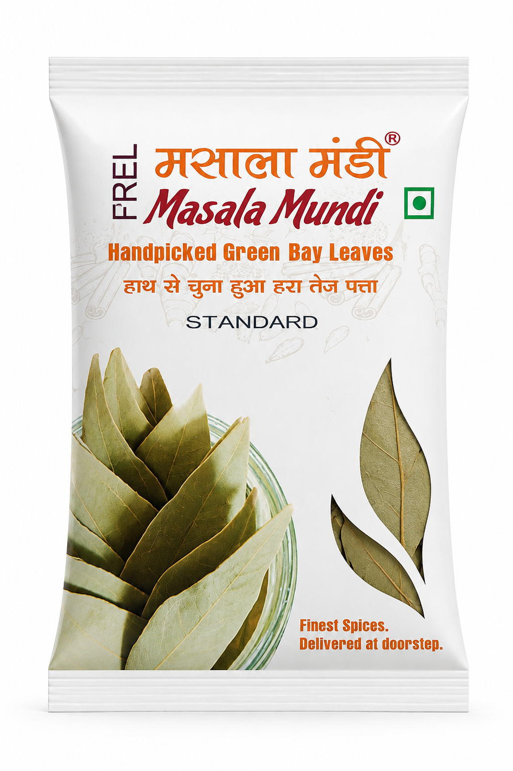 FREL Masala Mundi Handpicked Green Bay Leaves – Standard Quality | Fresh & Aromatic | Tej Patta