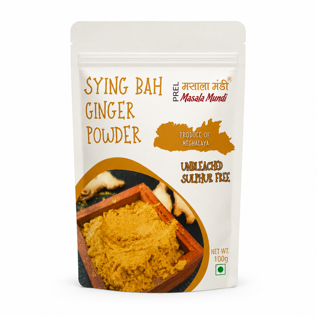 PREL Masala Mundi Sying Bah Ginger Powder – Produce of Meghalaya | Unbleached & Sulphur Free | 100g
